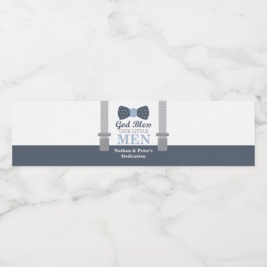 Krawatte Bow Flasche Wrapper für Baby Dedication Wasserflaschenetikett (Einzelnes Label)