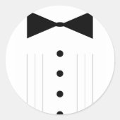 Krawatte Bowtie Tuxedo Runder Aufkleber (Vorderseite)