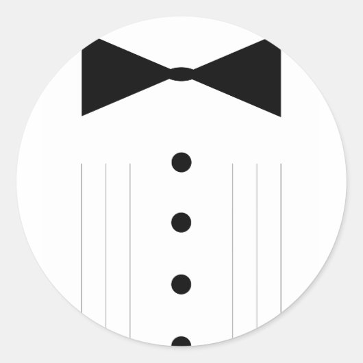 Krawatte Bowtie Tuxedo Runder Aufkleber (Vorderseite)