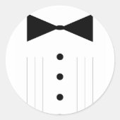 Krawatte Bowtie Tuxedo Runder Aufkleber (Vorderseite)