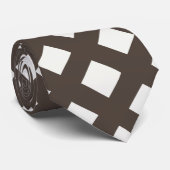 Krawatte Brown and Cream Gingham (Gerollt)