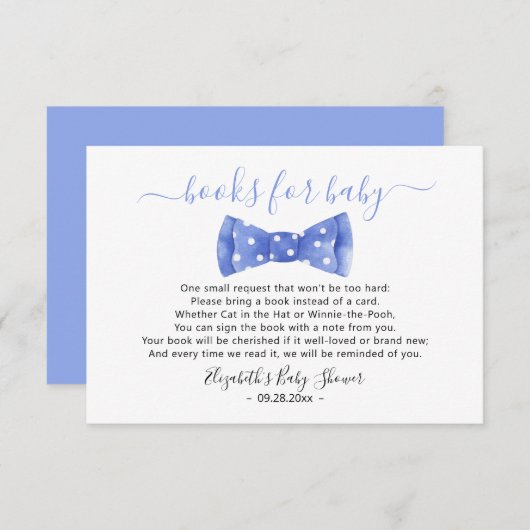 Krawatte Bücher für Babydusche Begleitkarte (Vorne/Hinten)