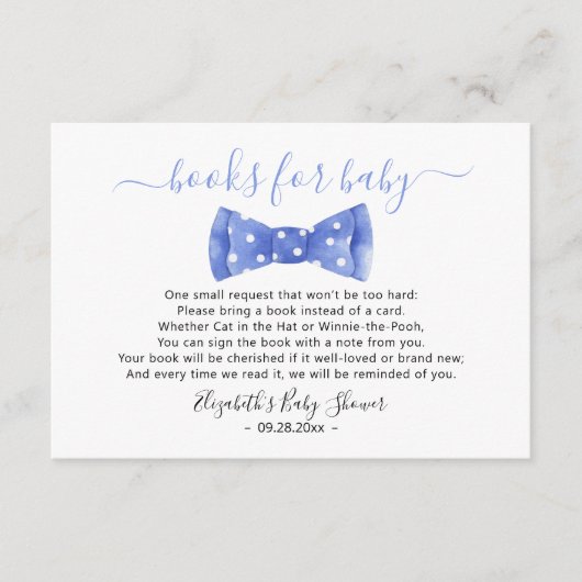 Krawatte Bücher für Babydusche Begleitkarte (Vorderseite)