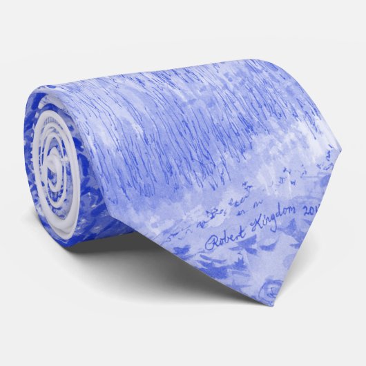 Krawatte - "Capernwray Hall" (blau) (Gerollt)