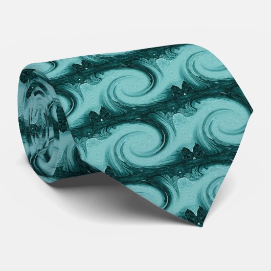 Krawatte Cicada - Aquamarin (Gerollt)