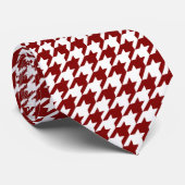 Krawatte Classic White and Maroon Hahnentrittmuste (Gerollt)