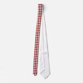 Krawatte Classic White and Maroon Hahnentrittmuste (Rückseite)