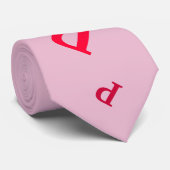 Krawatte (dbl side) - Jumbled Letters in Reds (Gerollt)