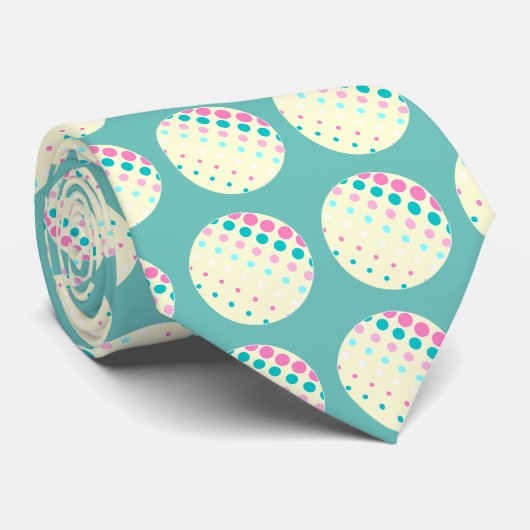 Krawatte der aquamarinen Retropunkte (Gerollt)