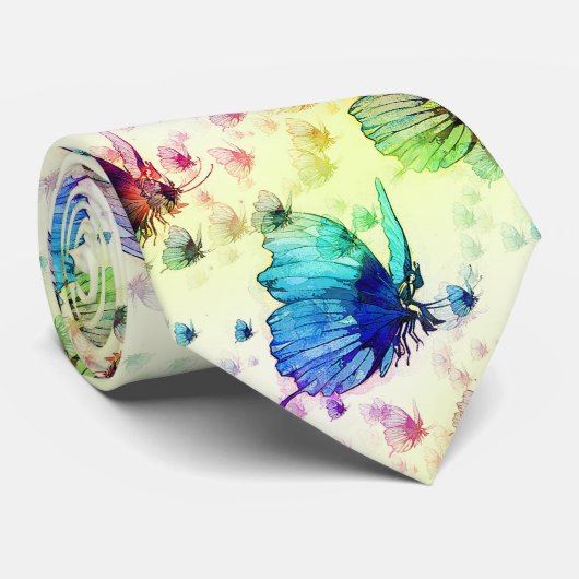 Krawatte der Aquarellbutterfische (Gerollt)