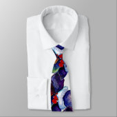 Krawatte der blauen Orchideen-zwei mit weißem (Gebunden)