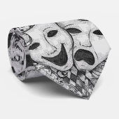 Krawatte der Drama-Masken-B&W (Gerollt)