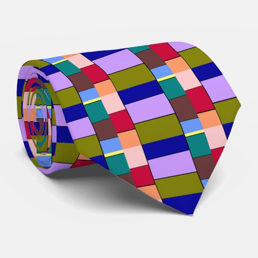 Krawatte der farbenfrohen Blöcke (Gerollt)
