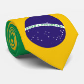 Krawatte der Flagge Brasiliens (Gerollt)