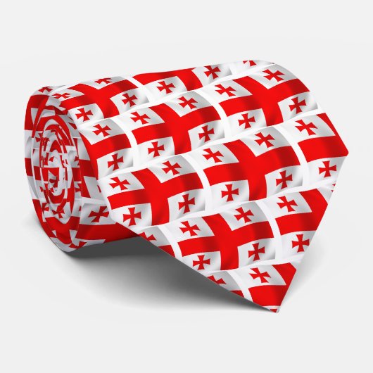 Krawatte der Flagge Georgiens (Gerollt)