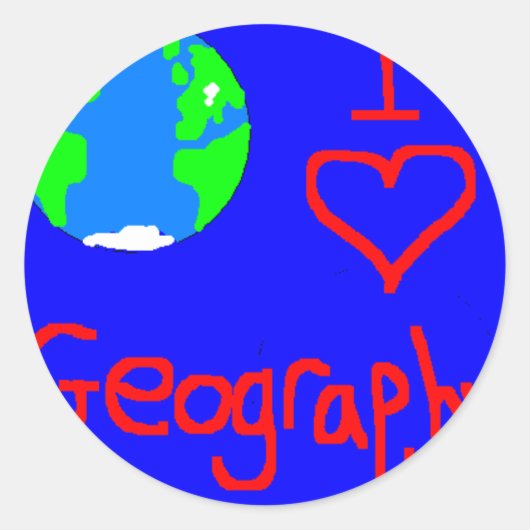 Krawatte der geografischen Liebe Runder Aufkleber (Vorderseite)