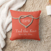 Krawatte der Knot Coral Burlap Wedding Kissen (Decke)