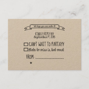 Krawatte der Knot-RSVP-Karte RSVP Karte