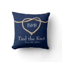 Krawatte der Knot Wedding Pillow Navy