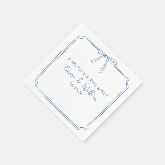 "Krawatte Der Knoten" Elegante Bow Dusty Blue Wedd Serviette (Ecke)