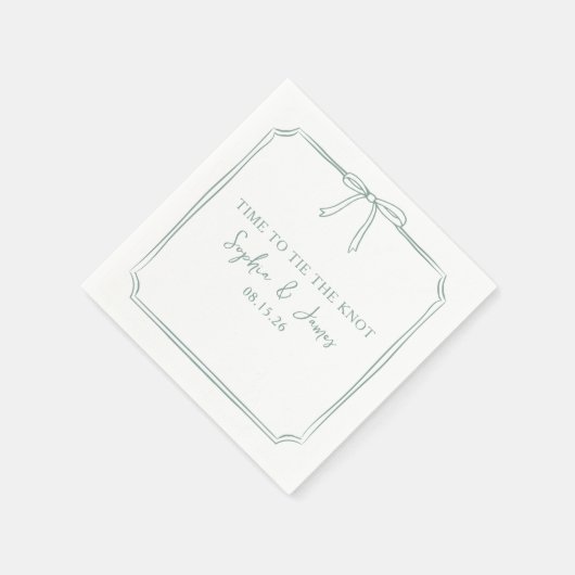 "Krawatte Der Knoten" Elegante Bow Sage Grüne Hoch Serviette (Ecke)