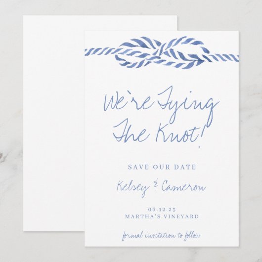 Krawatte Der Knoten Save the Date (Vorne/Hinten)