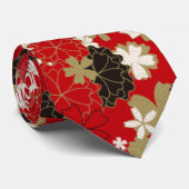 Krawatte der Männer mit japanischem Blumendesign (Gerollt)
