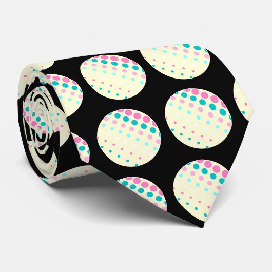 Krawatte der schwarzen Retropunkte (Gerollt)