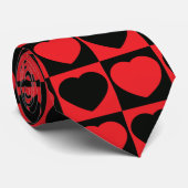 Krawatte der Schwarzen und Roten Herzen (Gerollt)