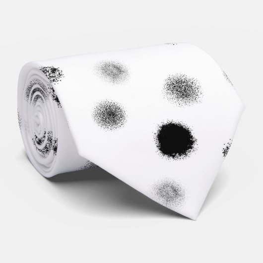 Krawatte des Abstrakten Kreises Schwarz-Weiß-Muste (Gerollt)