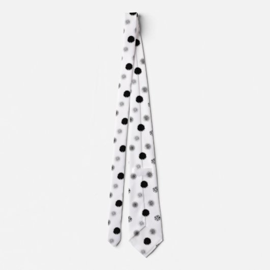 Krawatte des Abstrakten Kreises Schwarz-Weiß-Muste (Rückseite)