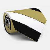 Krawatte des eleganten braunen Schwarz-Weiß-Streif (Gerollt)