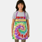 KRAWATTE des Kindes, gedrossener Regenbogenwirl -  Schürze (Insitu)