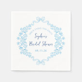 "Krawatte des Knotens" Etwas Blue Bow Brautparty Serviette (Vorderseite)