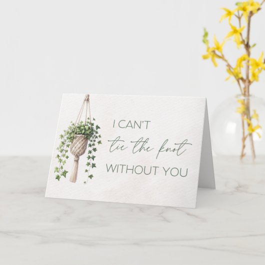 "Krawatte des Knotens" Greenery Bridesmaid Vorschl Karte (Gelbe Blume)