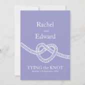 Krawatte des Knotens lila weiße Einladung (Vorderseite)