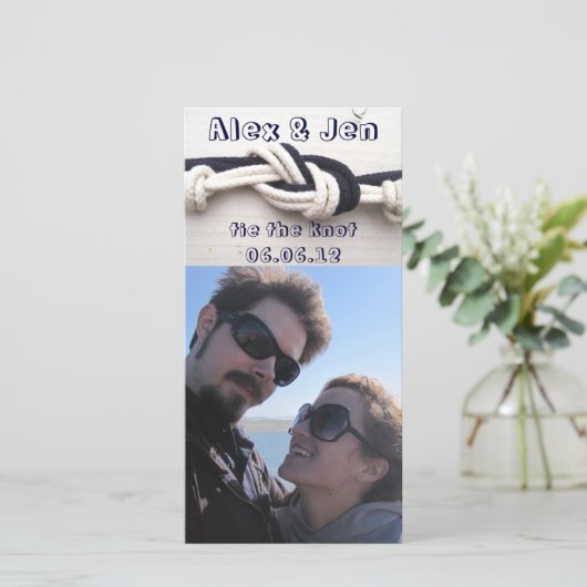 Krawatte des Knotens Save the Date (Stehend Vorderseite)