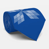 Krawatte - Diamantblätter auf blau (Gerollt)