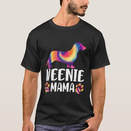 Krawatte Die Dackel Würstchen Mama T-Shirt (Vorderseite)