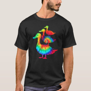 Krawatte Die Enten Regenbogen Farbe Niedlich Hippi T-Shirt