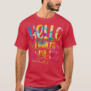 Krawatte Die Hallo 4. Klasse zurück zur Schule Leh T-Shirt