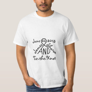 Krawatte die Knoten-personalisierte Hochzeit nennt T-Shirt