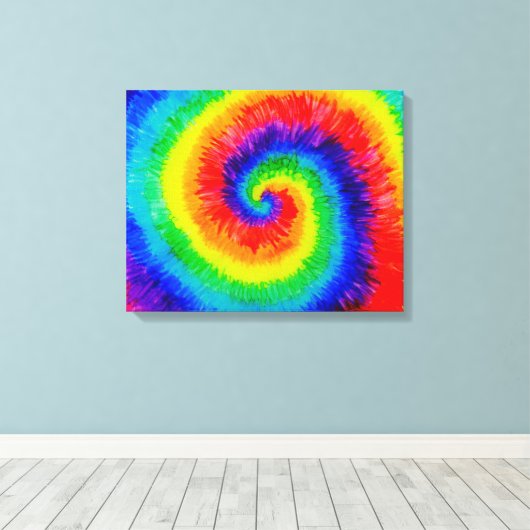 Krawatte Die Regenbogen in der Alkoholtinte Leinwanddruck (Insitu (Holzboden))