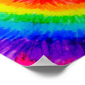 Krawatte Die Regenbogen in der Alkoholtinte Poster (Ecke)