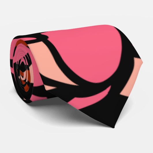 Krawatte, Droopy Blume, Rosa, Rot Krawatte (Gerollt)