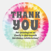 Krawatte-Dye Birthday Classic Round Sticker (Vorderseite)