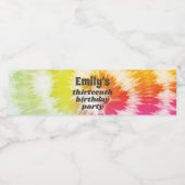 Krawatte Dye Birthday Party Wasserflaschenetikett (Einzelnes Label)