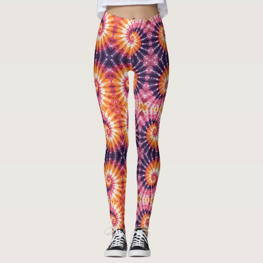Krawatte-Dye Boho Style Leggings (Vorderseite)