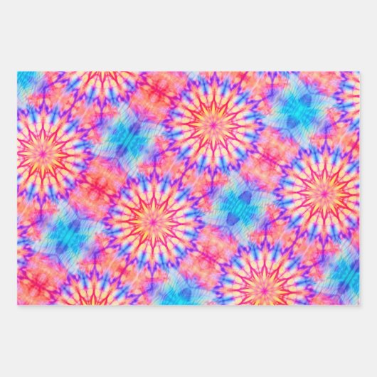 Krawatte-Dye Colofull Mandala Hippie Set von 3 Geschenkpapier Set (Vorderseite 3)