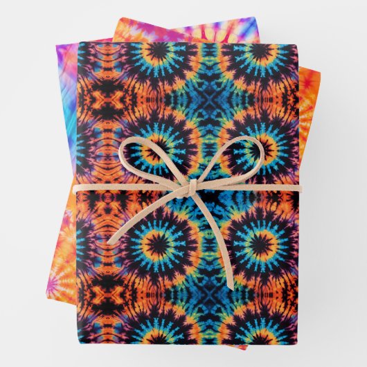 Krawatte-Dye Colofull Mandala Hippie Set von 3 Geschenkpapier Set (Beispiel)